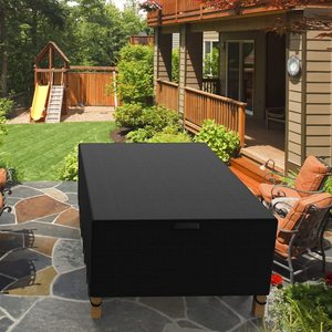 Ventes directes d'usine imperméable 600D Polyester Patio couverture de meubles d'extérieur <span class=keywords><strong>jardin</strong></span> couverture de <span class=keywords><strong>Table</strong></span> noire - Product Image 2