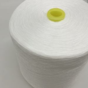 Commercio all'ingrosso 100% in fibra di poliestere in fiocco 60S bobine filo bianco ricamato cucito 60S/2 bobine filo 85000m Per cono - Product Image 2