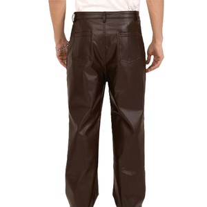 Nuevos Pantalones de Cuero para Hombre, Rectos, Lisos, en Colores Personalizados, Formales, para Exteriores, Impermeables, Ecológicos y Ligeros, en Oferta - Product Image 3