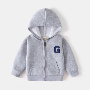 2025 nouveau décontracté enfants <span class=keywords><strong>sweat</strong></span> à capuche garçons couleur Pure en forme de G veste <span class=keywords><strong>bébé</strong></span> fermeture éclair chemise coréen enfants vêtements pour goutte - Product Image 2