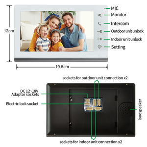 VIDEW 4 Système de vidéophone de porte avec écran de 7 pouces, vision nocturne, déverrouillage RFID, caméra de sonnette pour villa - Product Image 2