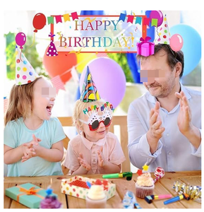 Striscioni di Buon Compleanno, Bandiere, Cappello di Carta, Corona, Fischietto, Occhiali con Rumore, Accessori per Foto, Decorazioni per Feste di Compleanno - Product Image 3