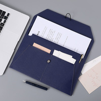 Carpeta de Cuero para Archivos, Tamaño A4, Portadocumentos de Oficina con Cierre de Cuerda Elástica