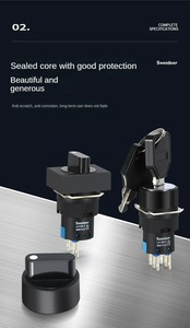 16mm Runde <span class=keywords><strong>2</strong></span> Gänge Ein-/Ausschalten Selbstsicher nde Drehschalter <span class=keywords><strong>3</strong></span> Gänge Vierkant-Schlüsselknopf-Knopfsc halter für CNC-Maschinen ausrüstung - Product Image 5