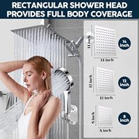 Système de douche pluie haute pression moderne en chrome avec bras réglable et régulateur de débit, installation facile, fixation murale pour salle de bain