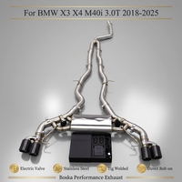 Système d'échappement Catback Valvetronic Boska SUS304 pour BMW X3 X4 M40i 3.0T 2018-2025, silencieux avec embouts en carbone noir