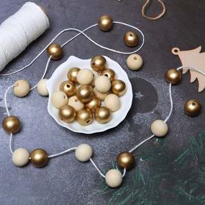 ลูกปัดสเปเซอร์หลวมทำจากไม้สีทอง16มม. 100ชิ้นมีรู4มม. สำหรับเครื่องประดับ/มาลัยทำของตกแต่งบ้าน - Product Image 6