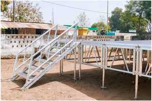 Escenario de madera de 1,22 m * 2,44 m, escenario de concierto móvil, escenario de aluminio con patas ajustables - Product Image 4