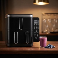 Nuevo Producto OEM Freidora de Doble Cesta de 5.5L y 2800W con Tecnología de Voltaje Amplio y Cocción de 360 Grados con 12 Programas de un Toque