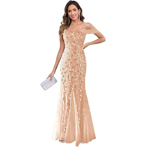 שמלת כלה בתולת ים עם תחרה ולוגו בהתאמה אישית, שמלת ערב, שמלת כלה יוקרתית עם דוגמת זנב - Product Image 1