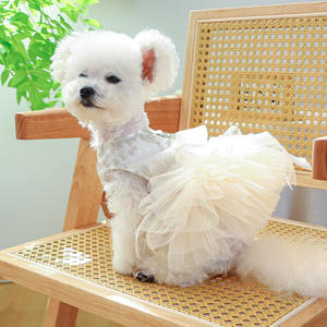 Qbellpet vêtements pour animaux de compagnie Tutu gaze jupe harnais <span class=keywords><strong>chien</strong></span> vêtements luxe élégant dentelle <span class=keywords><strong>chien</strong></span> fête brillant Starlight <span class=keywords><strong>chien</strong></span> robe de mariée - Product Image 5