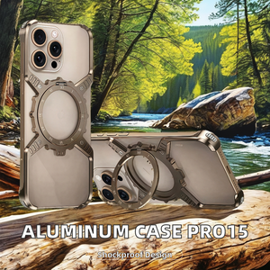 เคสโทรศัพท์มีขาตั้งแบบหมุนได้สำหรับ iPhone 16 15 14 13รองรับ360การชาร์จแม่เหล็กทำจากอะลูมิเนียมอัลลอยด์แบบใหม่ - Product Image 2