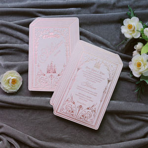 Cartes d'invitation de <span class=keywords><strong>mariage</strong></span> personnalisées en forme de livre en velours avec un design de château pour les mariages et les fêtes d'anniversaire, <span class=keywords><strong>papeterie</strong></span> - Product Image 4