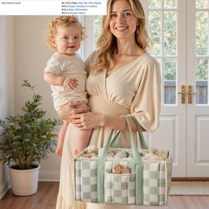 Bolsa de Pañales de Gran Capacidad de Poliéster para <span class=keywords><strong>Maternidad</strong></span>, con Estampado Floral, Impermeable, Duradera, Plegable, <span class=keywords><strong>Cesta</strong></span> de Almacenamiento para Artículos de Bebé - Product Image 4