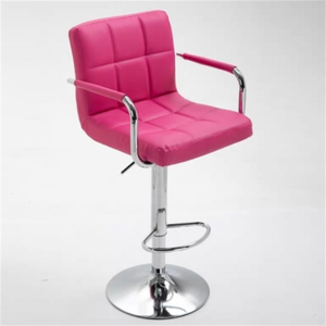 Taburete de <span class=keywords><strong>Bar</strong></span> giratorio de lujo moderno, silla alta de red de hierro con respaldo ajustable de cuero rojo Simple para comedor, sala de estar, <span class=keywords><strong>Bar</strong></span> en casa, efectivo - Product Image 2