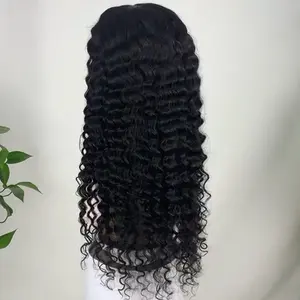 Pelo Rizado largo 4x4, cabello humano virgen de 100% AW, encaje frontal HD