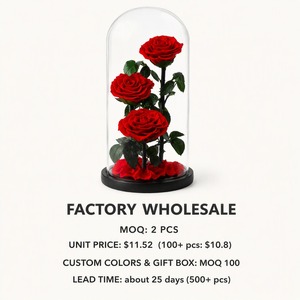 Wholesale Preserved Roses <strong>Bouquet</strong> in Glass Dome, Eternal Rose <strong>Forever</strong> Flower Gift Box for Valentine's Day Factory Custom - Product Image 6