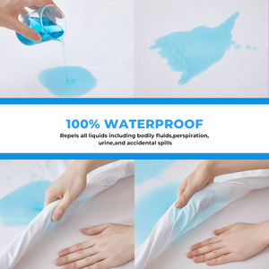 2025 özel kaymaz pamuk Terry su geçirmez yatak yatak kapak koruyucu en popüler su geçirmez su geçirmez koruyucu De - Product Image 6