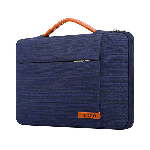 Fashionable 14 15.6 Inch Polyester Portable Waterproof Black Business School Laptop Sleeve with Handle and Zipper Closure