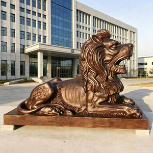 Décoration de jardin extérieure, sculpture d'animal en bronze forgé à la main, taille réelle, <span class=keywords><strong>lion</strong></span> personnalisé - Product Image 5