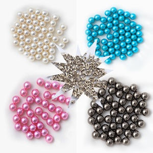 Couleurs de mode 3- 20mm coloré brillant perle Abs plastique sans trous ABS perles rondes perles de vêtement pour accessoires de bijoux - Product Image 3