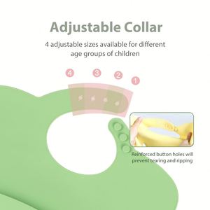 BPA Free Food Grade <b>Waterproof</b> <b>Silicone</b> Baby Bibs Microwave Dishwasher Safe Soft Toddler Feeding Bibs - Product Image 4