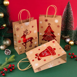 Christmas Themed Candy Kraft Paper <strong>Bag</strong> Golden Deer Snow Handheld <strong>Bag</strong> Christmas Eve <strong>Party</strong> Gift Kraft Paper Gift <strong>Bags</strong> - Product Image 2
