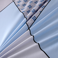 Fournisseur d'usine, draps plats en microfibre à motif géométrique, 3 pièces, prix bas