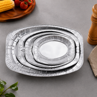 Gold, Recyclable, Rectangular Aluminum Foil Container Eco-friendly Aluminum Foil Food Packaging Box