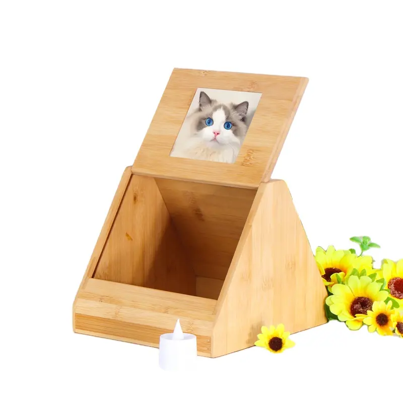 Pet Caskets & Urns Memorial Gifts Photo Frame Wood Cremation Pet Urn Box for Pet Dogs Ashes
