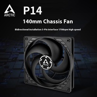 Ventilateur de refroidissement silencieux pour boîtier d'ordinateur de bureau P14 14 cm, contrôle intelligent de la température, roulement à billes optimal, 81,04 CFM