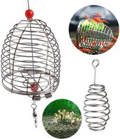 Cage à appâts de pêche en fil métallique, panier de pêche, support d'appât, cage à appâts de pêche en acier inoxydable, petite cage à appâts de pêche