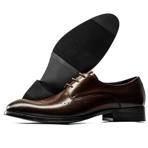 Zapatos Oxford de Vestir con Punta en Pico, de Cuero Genuino Marrón, con Cordones, Estilo Profesional, para Todas las Temporadas, Suela de Goma, Envío Directo - Product Image 6