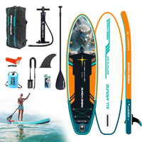 Planche de paddle gonflable haut de gamme pour SUP en eau vive, fabrication OEM/ODM, haute pression, 10 pieds, durable, technologie Drop Stitch, écologique et portable