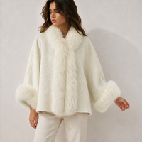 Nouvelle Arrivée 2026 – Manteau en Laine et Fourrure Premium Élégant et Chaud, Veste d'Hiver en Peluche avec Capuche en Fourrure, Manches Détachables Écologiques