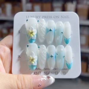 10 Uds colores al por mayor Gel <span class=keywords><strong>DE</strong></span> PINTURA A MANO superventas hermoso lujo personalizado hecho a mano prensa en <span class=keywords><strong>las</strong></span> uñas - Product Image 6