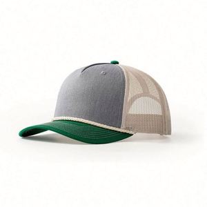 Casquette Trucker en Maille Vierge à 5 Panneaux Personnalisable, Profil Haut, avec Cordon, Vente en Gros - Product Image 1