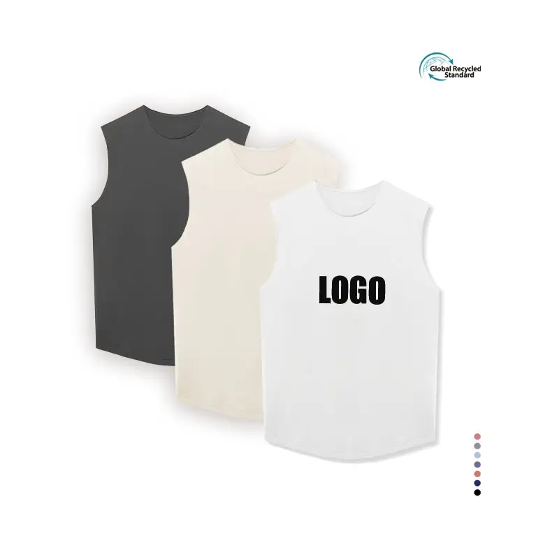 Arabella 2024 Logo personnalisé Vêtements d'entraînement Vêtements de sport pour hommes 260 gsm Boxy Fit T-shirt sans manches vierge Tee