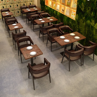 Meubles de café thaïlandais, style moderne, gain de place, table et chaises en bois pour restaurant, restauration rapide, salle à manger, café