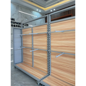 Chic européen panneau perforé en bois modulaire affichage Organisation stockage crochets muraux étagère pour salon supermarché hôtel <span class=keywords><strong>atelier</strong></span> - Product Image 1