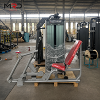 Máquina de prensa de piernas sentado con selector de peso, de acero ajustable, para entrenamiento de fuerza de la parte inferior del cuerpo, ideal para gimnasios y clubes de fitness.