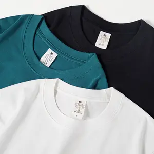 Venta al por mayor de logotipo personalizado de alta calidad en blanco liso 230gsm 100% algodón camiseta unisex