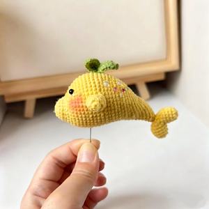 Personnalisé fait à la main <span class=keywords><strong>Crochet</strong></span> porte-clés sac breloque accessoire Amigurumi <span class=keywords><strong>Crochet</strong></span> mignon dessin animé <span class=keywords><strong>baleine</strong></span> peluche - Product Image 5