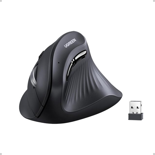 UGREEN Vertical Wireless ( 5.0+2.4G) Ergonomic Mouse with 5 Buttons, 1000/1600/2000/4000 DPI, Prevention of Mouse Arm