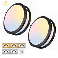 Panneaux lumineux de luxe pour décoration de plafond, 5 CCT, à intensité variable, double anneau, LED, étanches, pour maison américaine