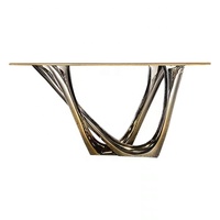 Console de salon classique en or de haute qualité avec miroir, style européen, en bois contemporain
