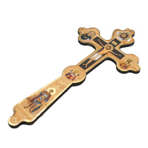 Cruz Ortodoxa de Mano Jesucristo Crucifijo de Madera Navidad Catolicismo Cristianismo Utensilios Religiosos para Iglesia - Product Image 1