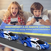 Coche Robot Transformable a Escala 1:18 con Control Remoto 2.4G, Diseño de Policía con Luces, Derrape con un Botón, Control Remoto para Niños
