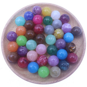 도매 6mm-24mm 다채로운 아크릴 마블 라운드 비즈 루즈 비즈 DIY 키체인 펜던트 백팩 폰 가방 액세서리 - Product Image 3