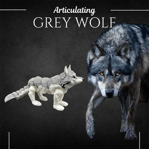 Loup articulé imprimé en 3D, pièce de <span class=keywords><strong>collection</strong></span>, décoration, cadeau personnalisé, loup articulé et posable - Product Image 3